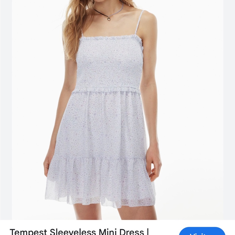 Aritzia Light Blue Spaghetti Strap Mini Dress